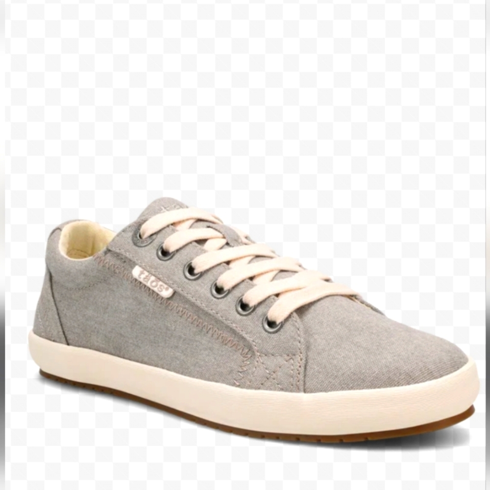 Taos Footwear Gray Sneakers with Cream Accents